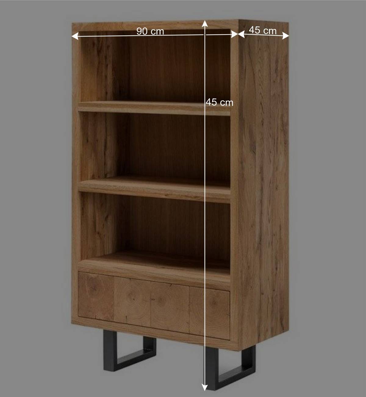 90x160x45 Design Regal aus Asteiche - Ventida