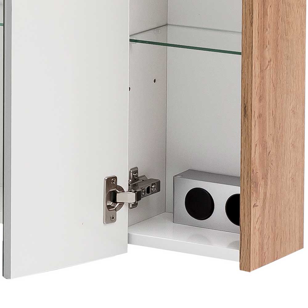 Badschrank mit Spiegeltüren in Wildeiche Optik - Jessmi