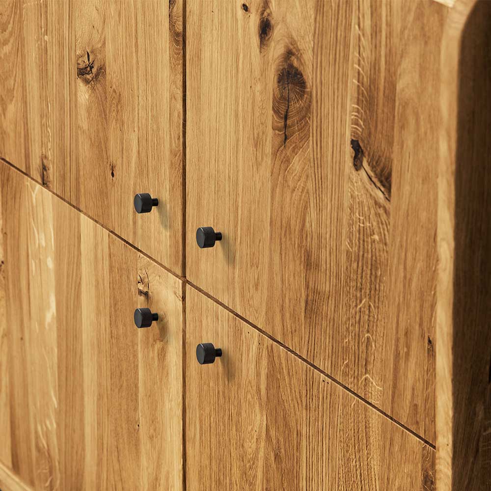 Wildeiche Midcentury Highboard mit 4 Türen - Hardus I