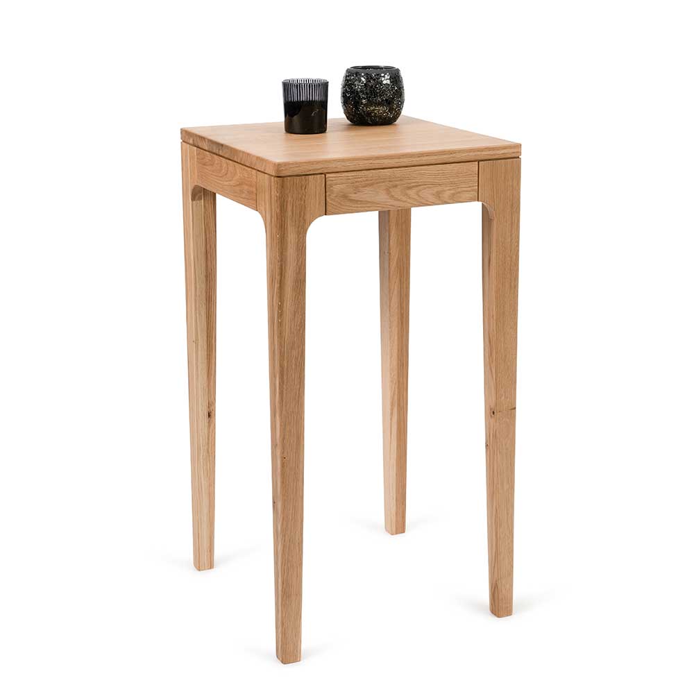 40x40 cm Beistelltisch aus Massivholz mit 80 cm Höhe - Asticia