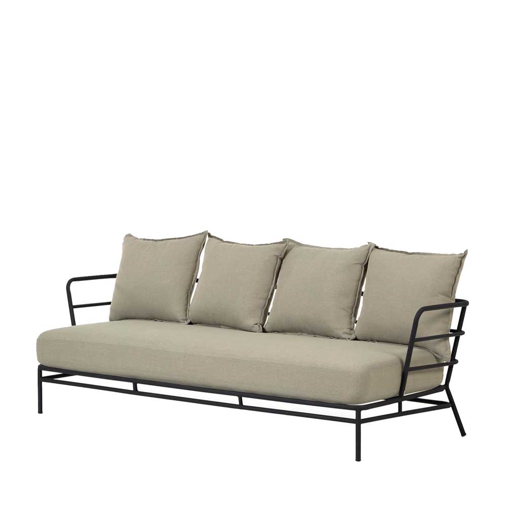 Dreisitzer Sofa mit Stahlgestell Schwarz - Emjan