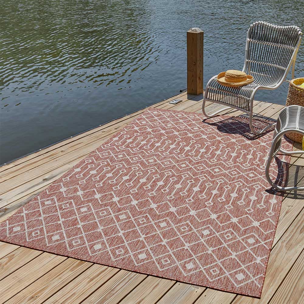 Outdoorteppich mit geometrischem Rauten Muster - Mirror