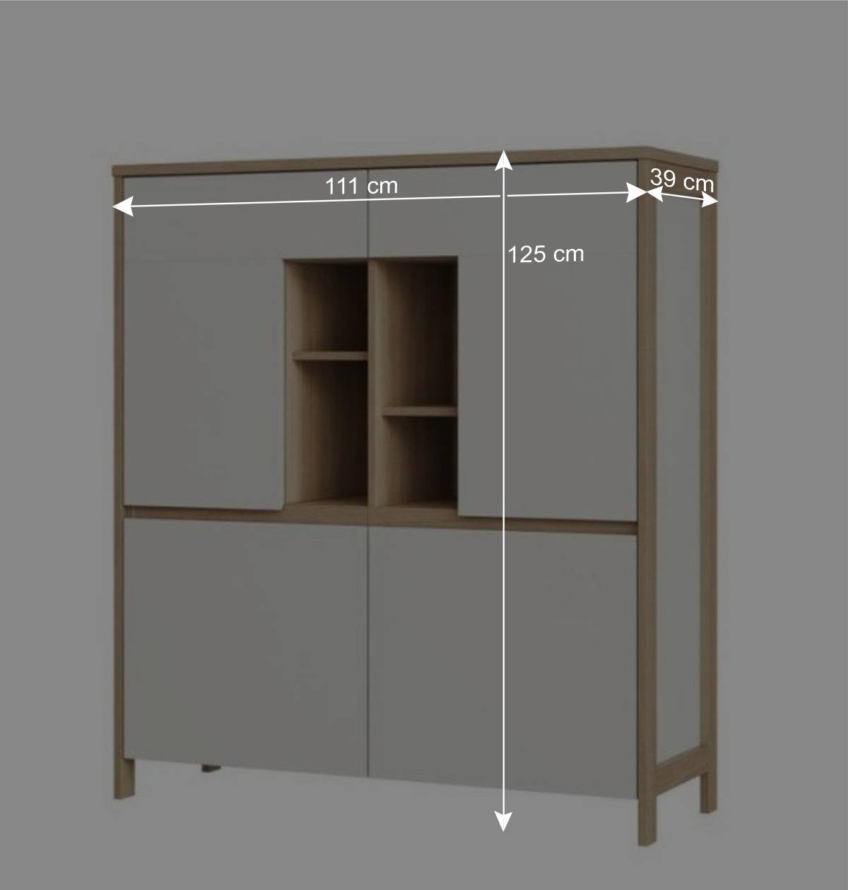 Highboard und TV-Board und Wandboard Set - Ovidio (dreiteilig)
