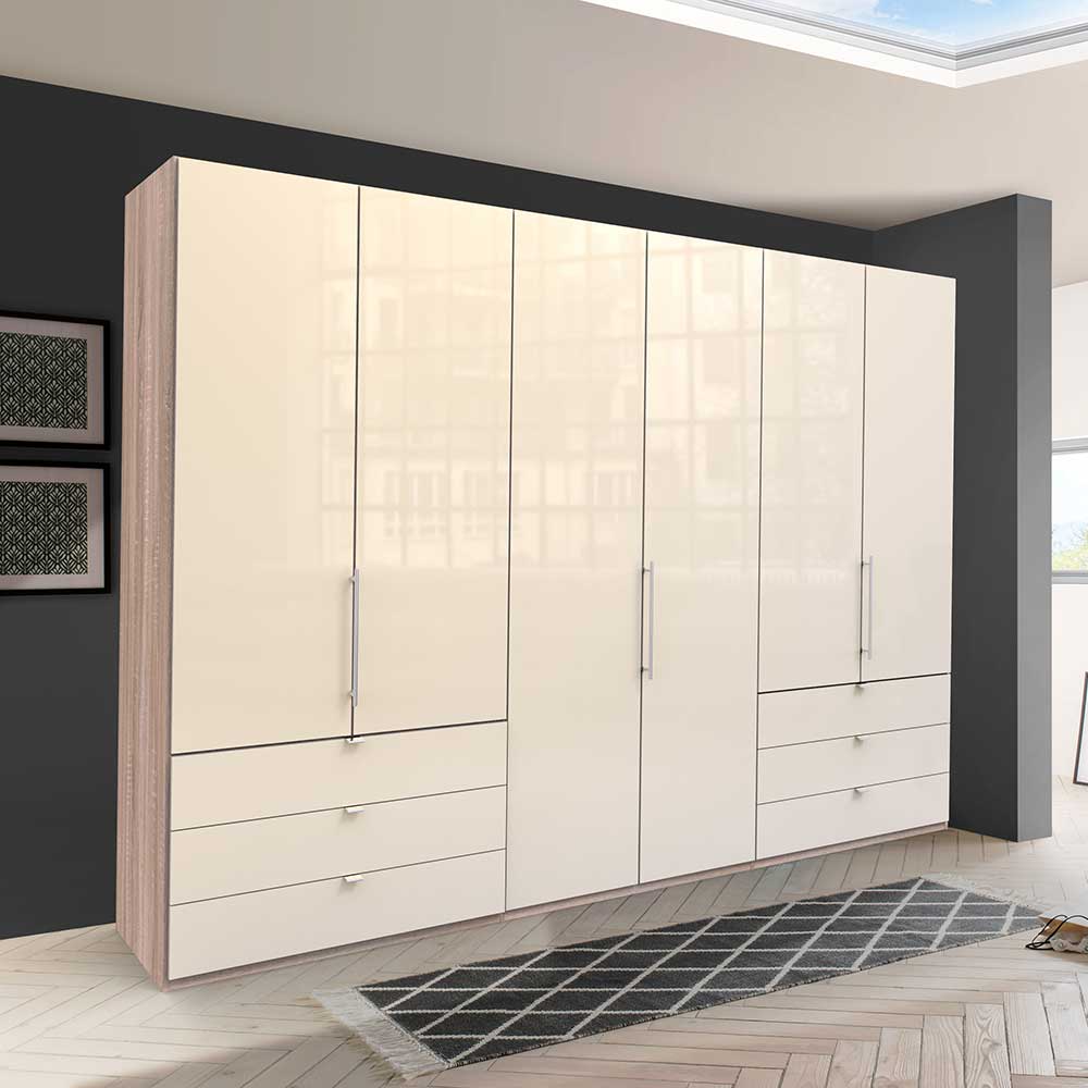 Moderner Schlafzimmerschrank mit Metallgriffen - Rativian