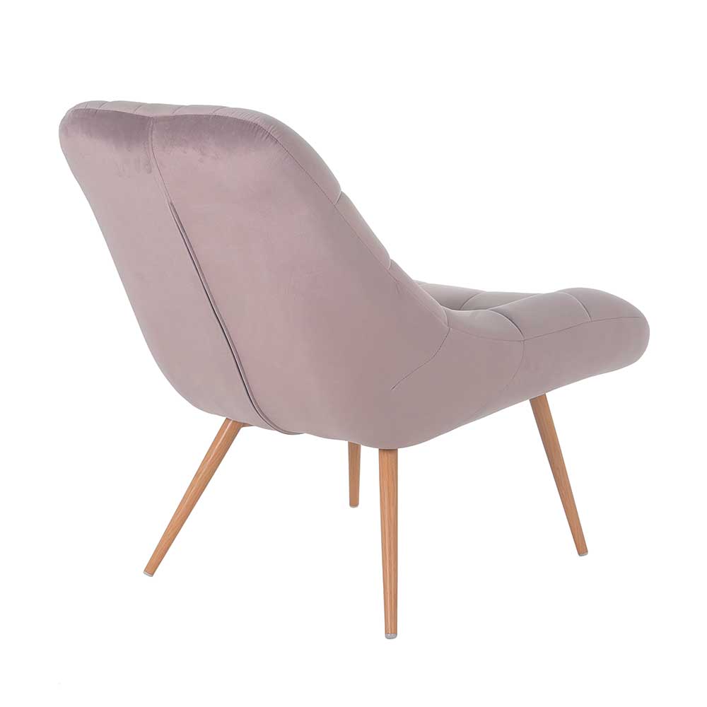 Moderner TV Sessel in Rosa Samtstoff - Montreal