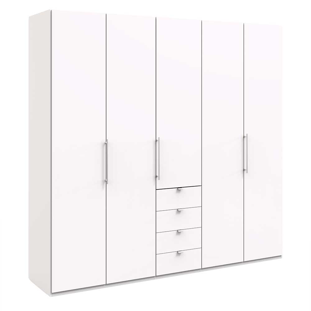 Großer weißer Flügeltürenschrank für Kleidung mit vier Schubladen – Donpiave
