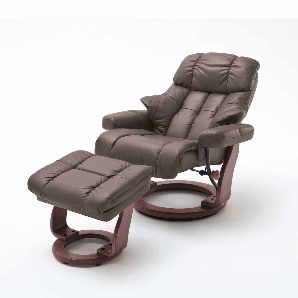 Brauner Sessel mit Relaxfunktion Seyera & Fußhocker (zweiteilig)