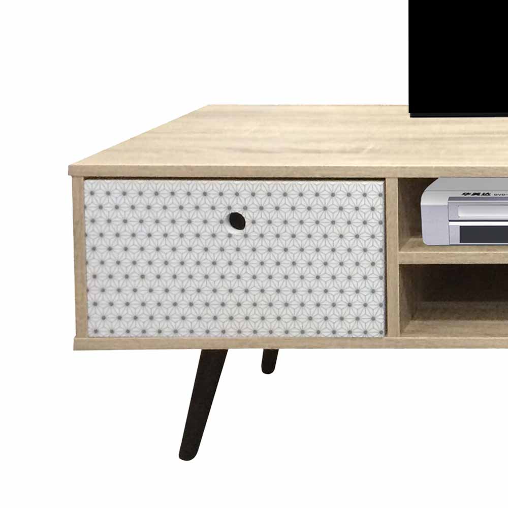 Retro TV Lowboard Drondo mit zwei Schubladen