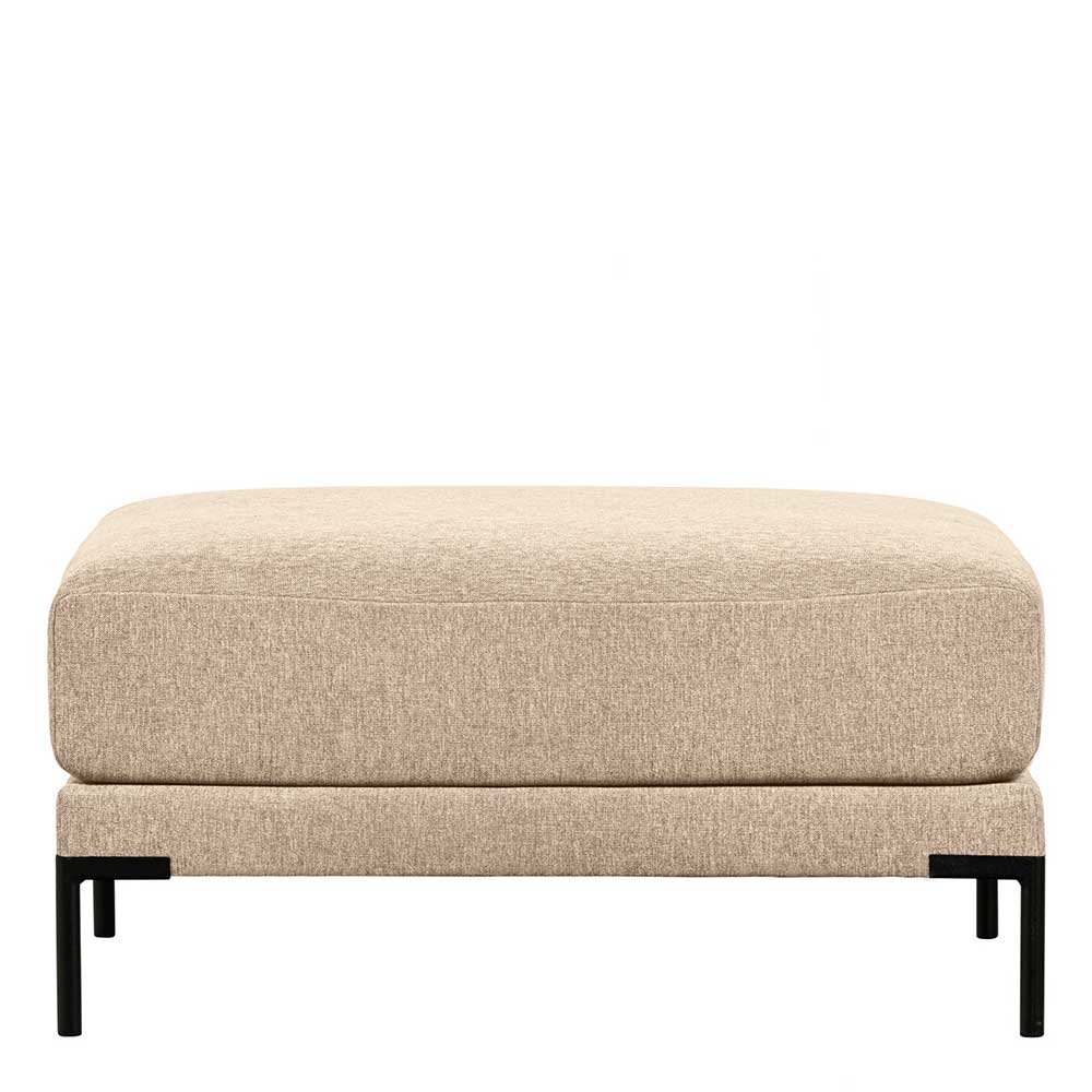 Chenille Hocker in Beigegrau Melange - Paola