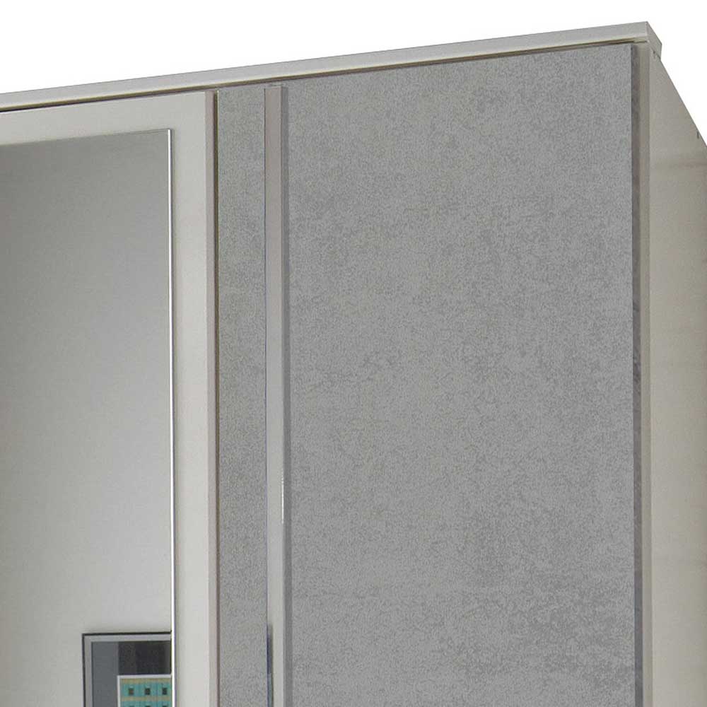 Kleiderschrank in Weiß & Beton Optik Hell - Hotti
