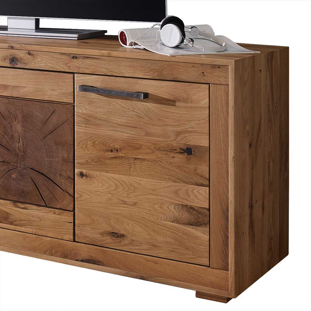 Niedriges Sideboard Troncon aus Wildeiche Massivholz
