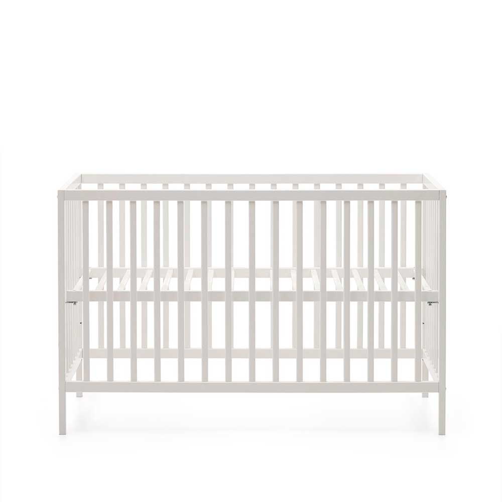 Weißes Babybett mit Rundum-Gitter - Tijong