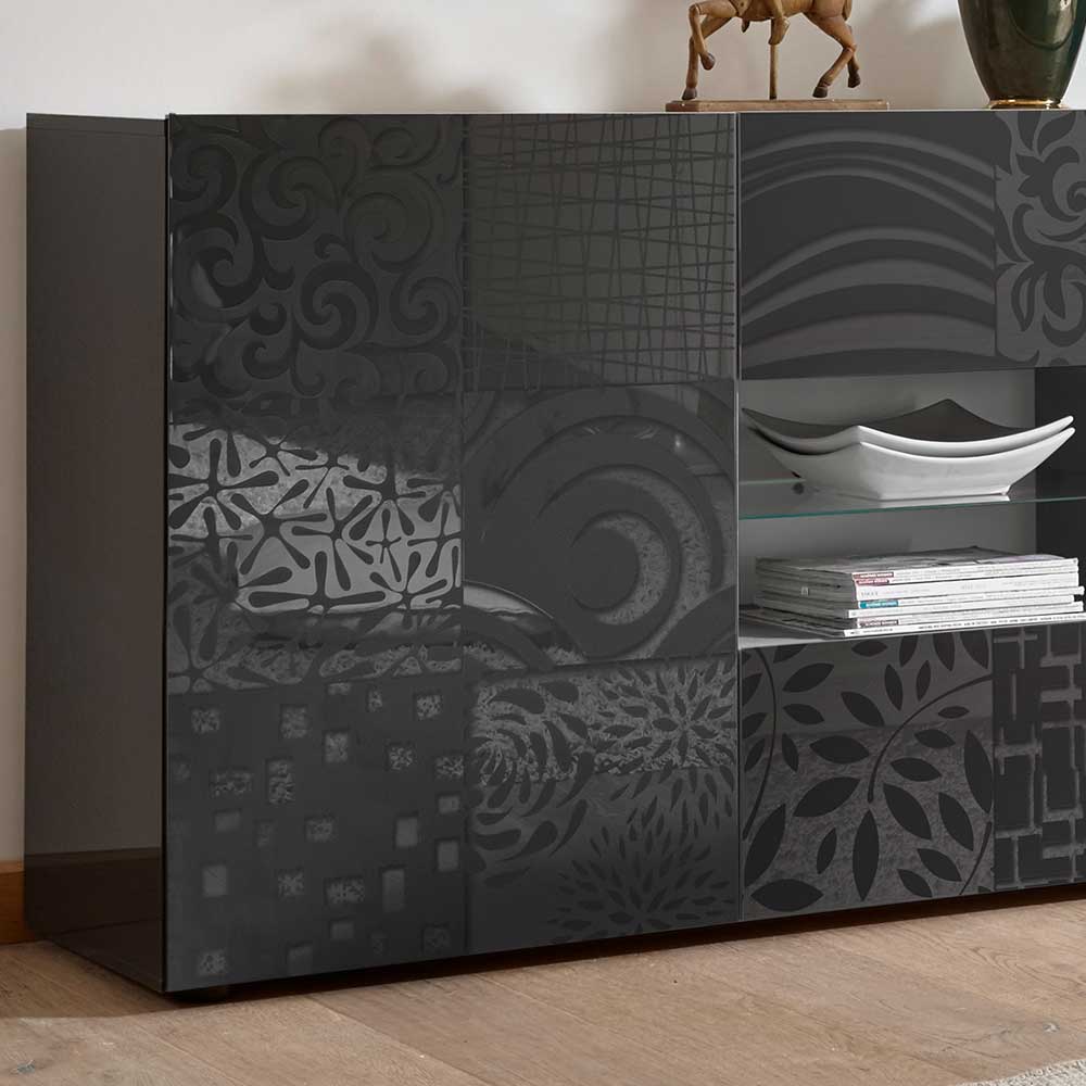 241x84x42 Hochglänzendes Sideboard in Grau - Ipatal