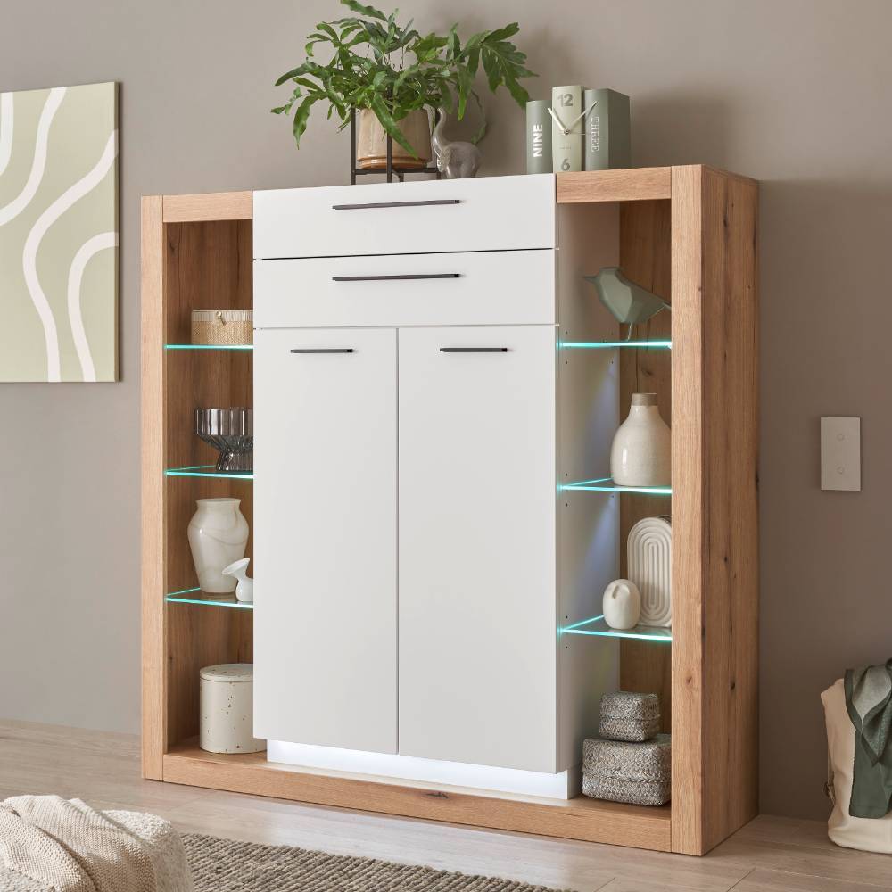 Highboard mit acht offene Fächern - Adejano