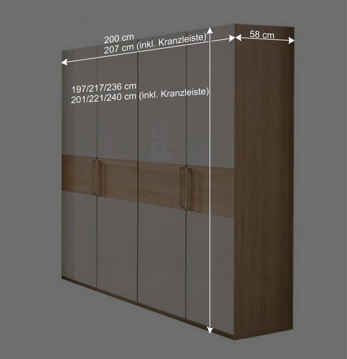 Drehtüren Schlafzimmerschrank 4-türig - Emdsiva