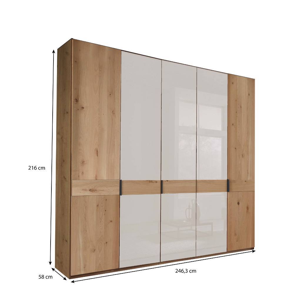 Kleiderschrank Maße und Abmessungen 216 cm hoch, 246,3 cm breit – Crucav