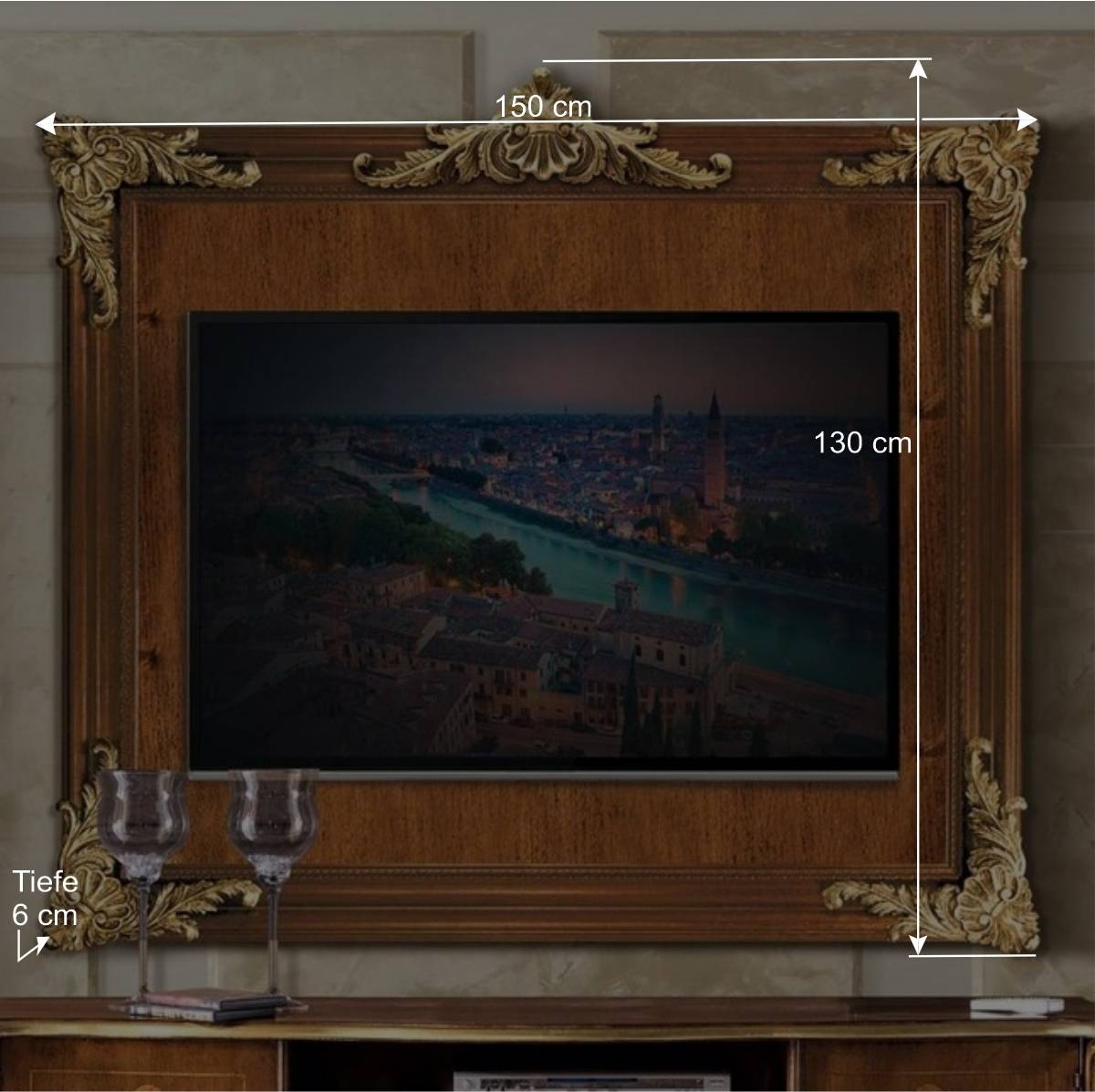 Ausgefallene TV Wohnwand Möbel Set - Carlenna (vierteilig)