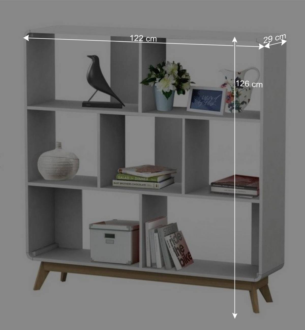 122x126x29 Scandi Regal mit abgerundeten Ecken - Kolreva