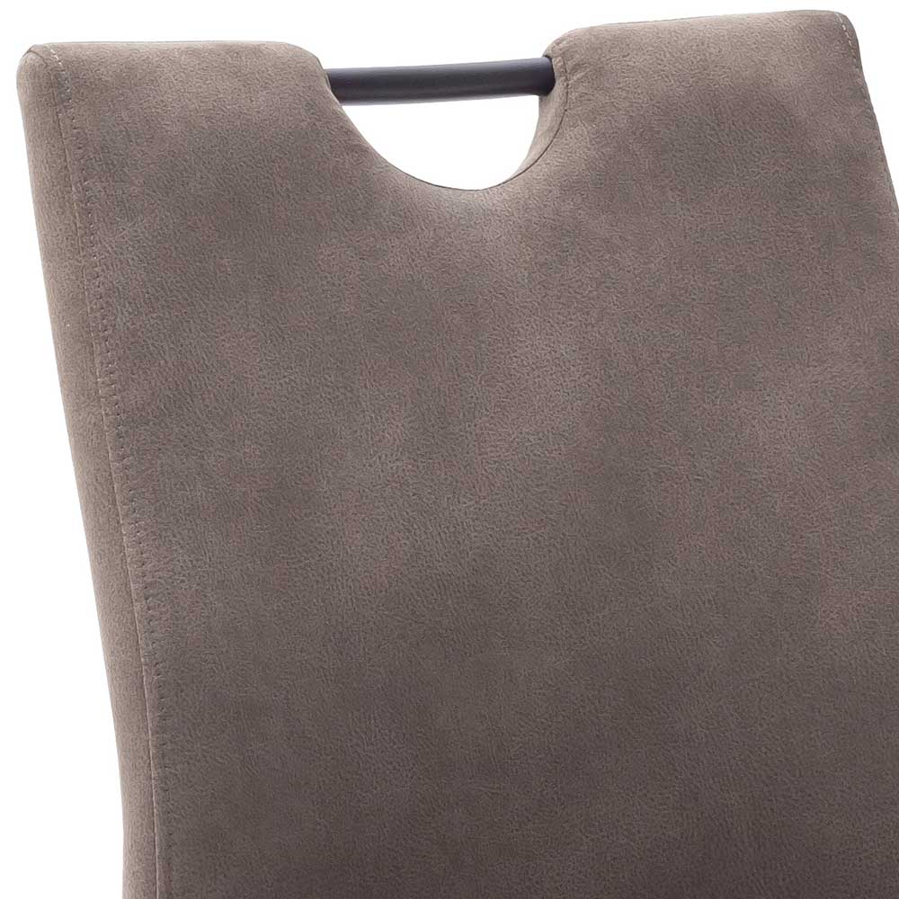 Microfaser Freischwinger in Beige - Unicat (2er Set)