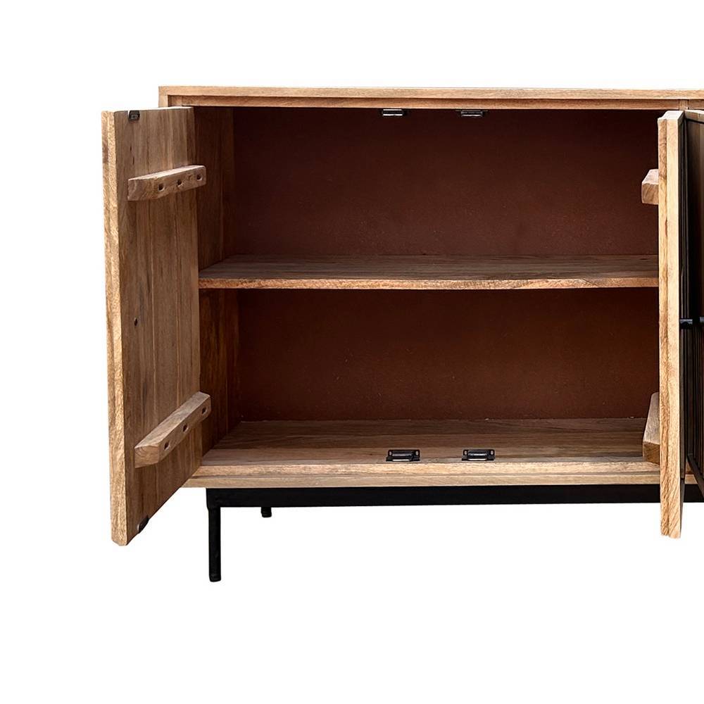 4-türiges Sideboard aus Mangobaum Massivholz - Peravia