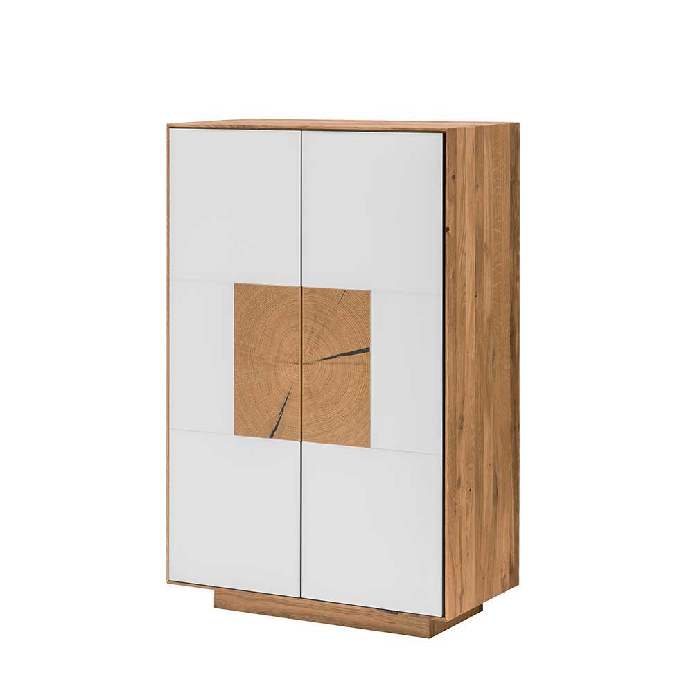 72x112 Design Schuhschrank in Wildeiche & Weiß - Mandrey