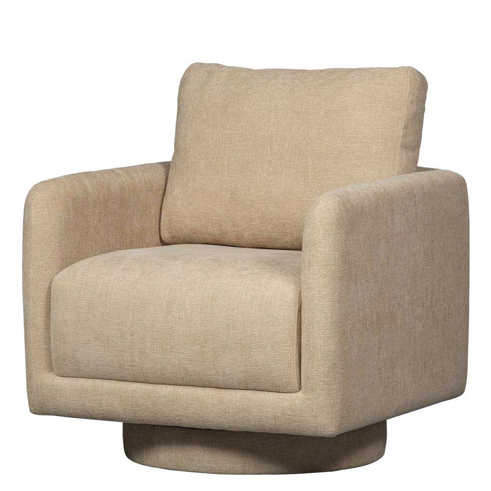 Wohnzimmer Drehsessel in Beige Chenille - Enzyla