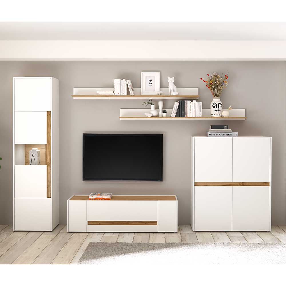Wohnzimmer Anbauwand 340 cm breit - Nonessia (fünfteilig)