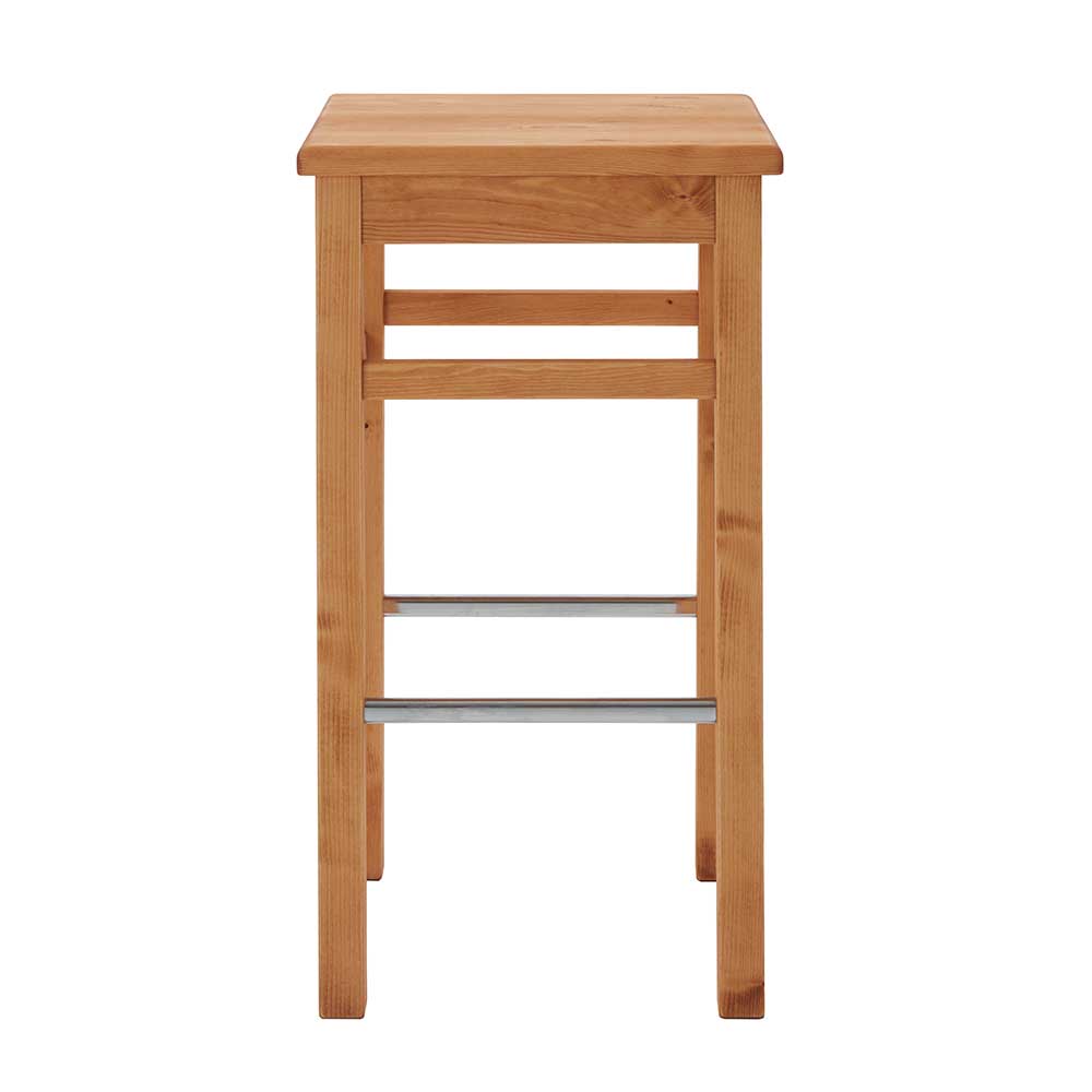Kiefernholz Barhocker in Laugenfarbig - Ribardo
