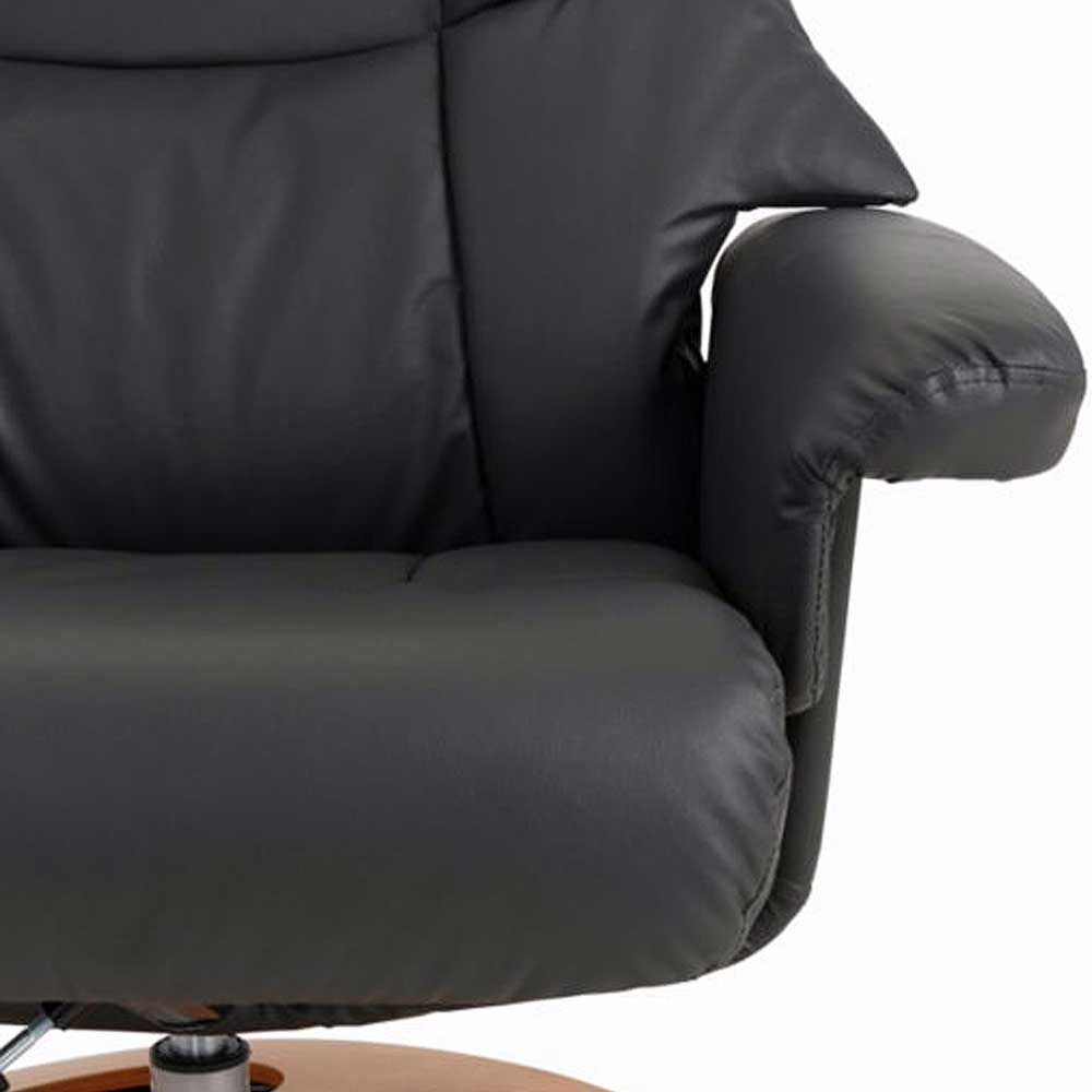 Wohnzimmer Relaxsessel aus Leder in Grau - Racana (zweiteilig)