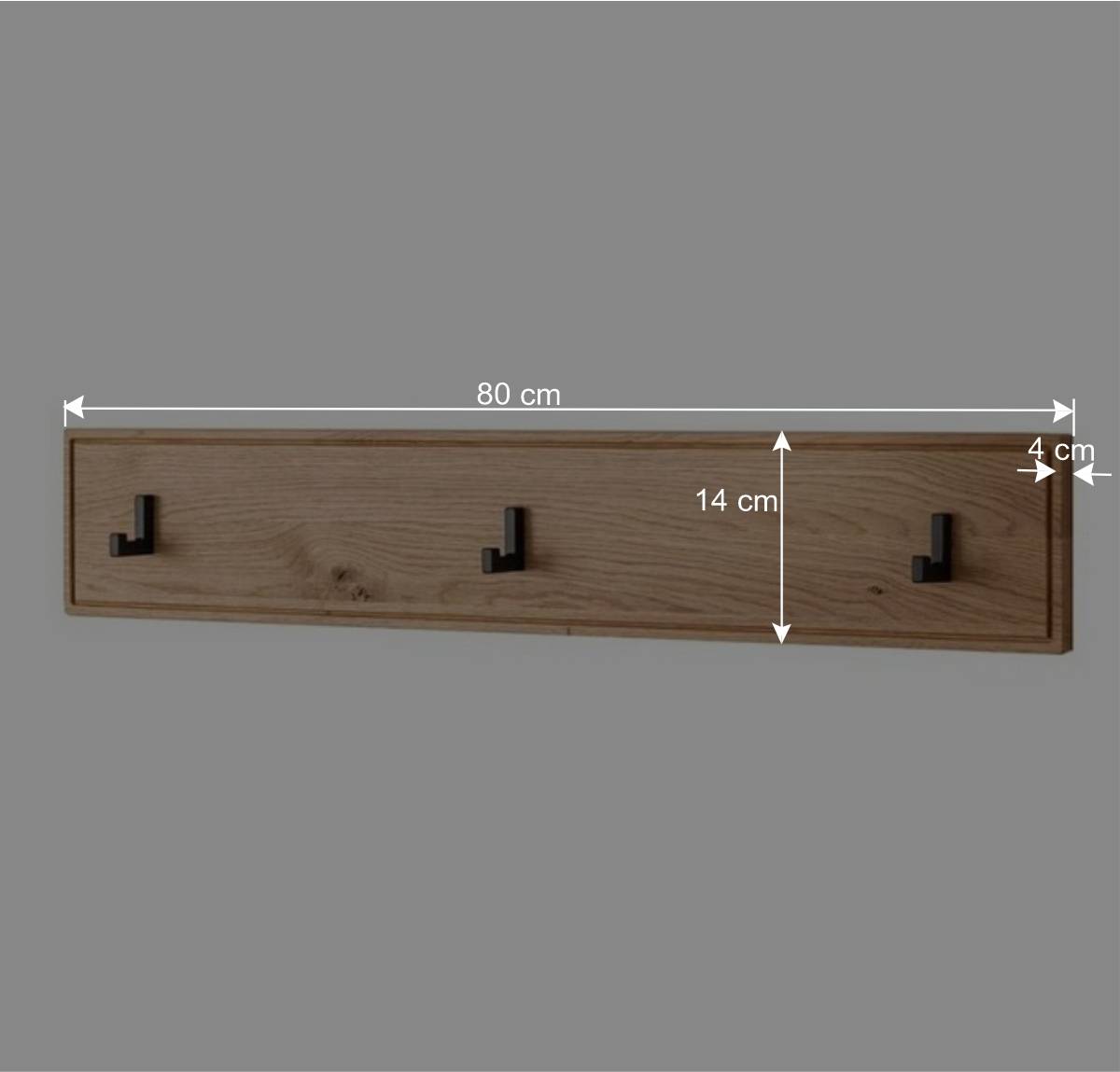 Garderobe Hakenleiste aus Asteiche Massivholz - Zonga