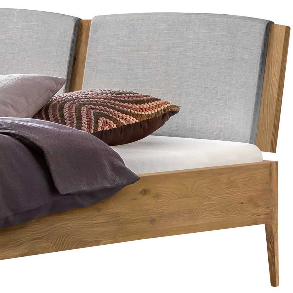 Doppelbett aus Wildeiche mit Kunstleder - Olivera