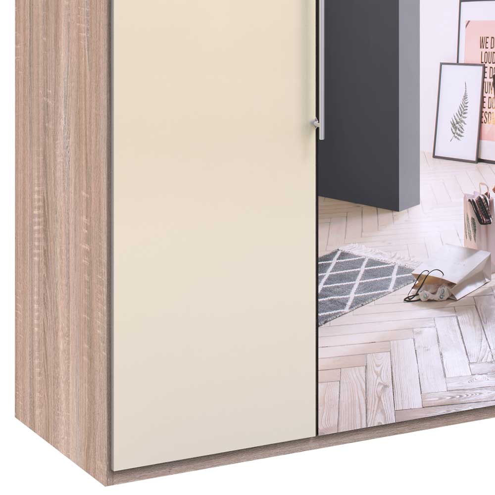 Gleittüren-Schrank mit zwei Spiegeln - Rativian
