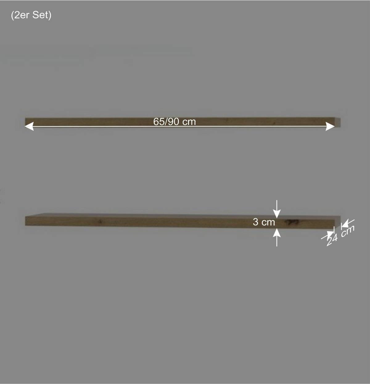 Wandboard Duo in Holzoptik Wildeiche - Azar (2er Set)