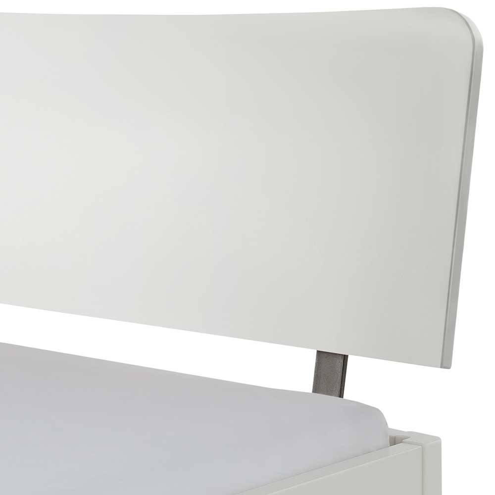 Weißes Designbett in 140x200 cm - Shuffle