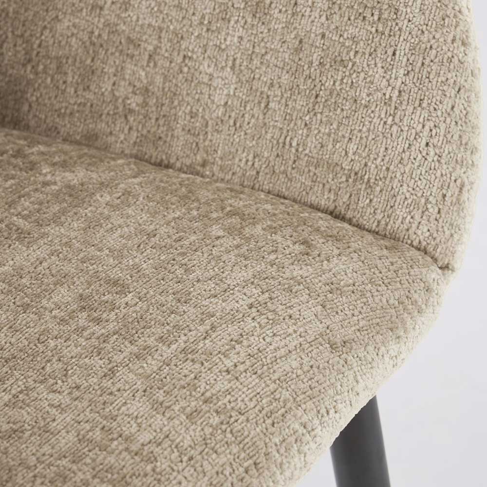 Armlehnenstuhl in Beige Chenille - Jailen (4er Set)