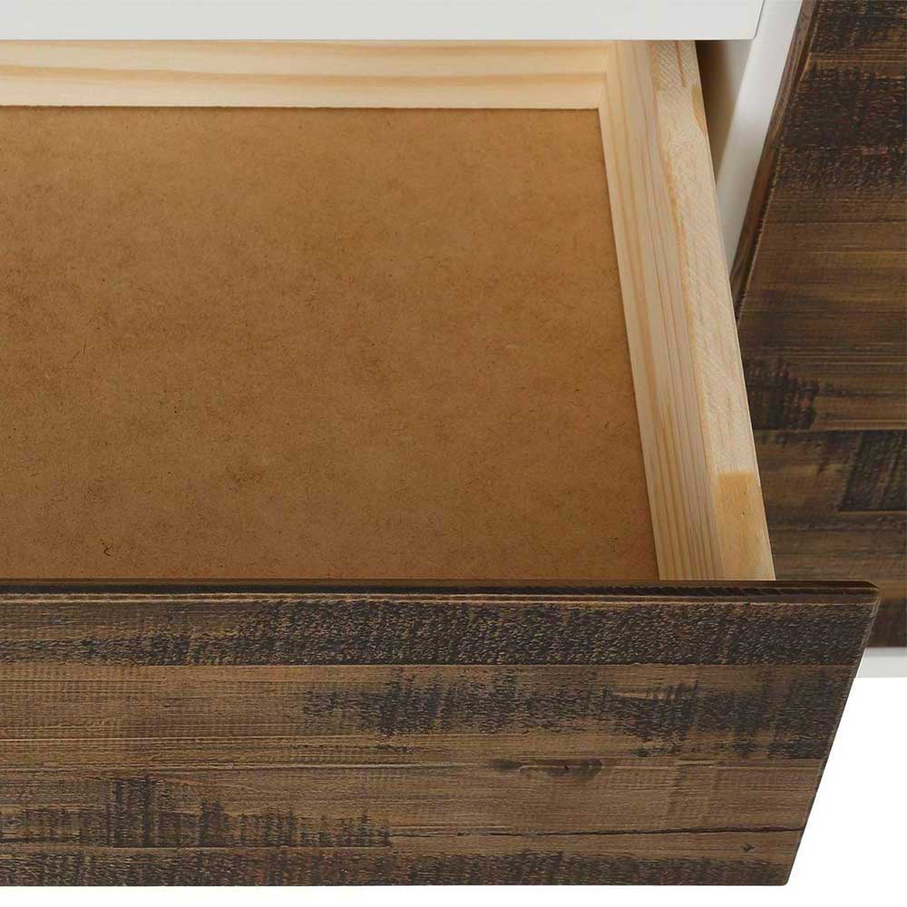 165x68x35 Sideboard in Weiß & Kiefer dunkel - Chihu