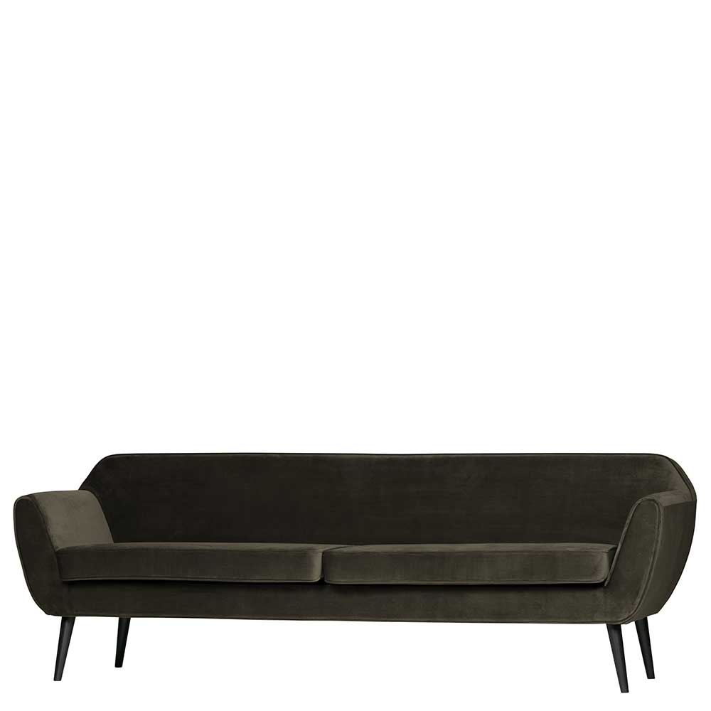 Viersitzer Retro Couch in Dunkelgrün - Eltusa