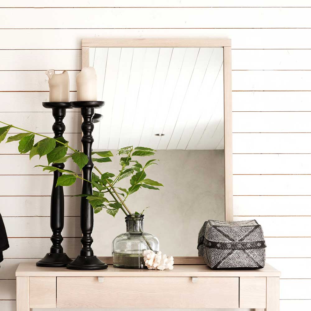 Wandspiegel in White Wash Holzoptik - Vaxos