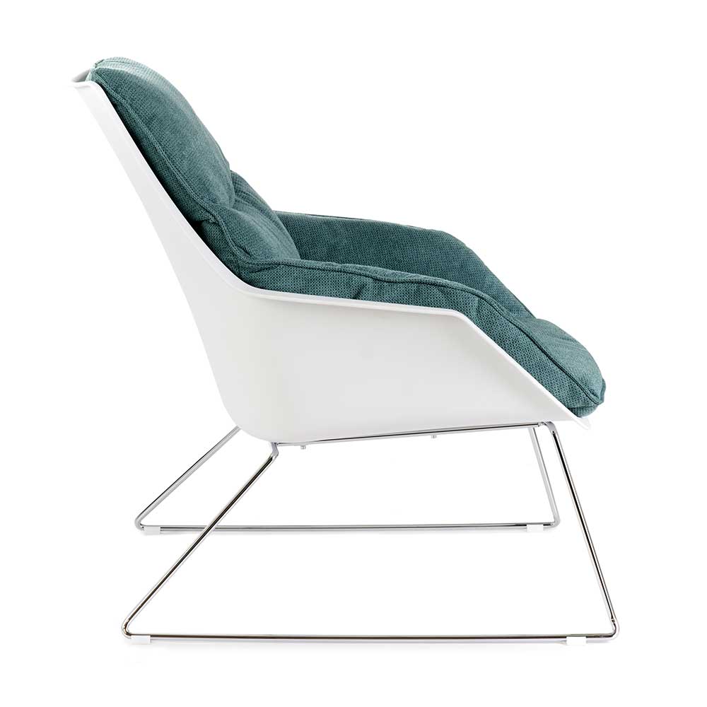 Loungesessel in Türkis und Weiß - Susana (2er Set)