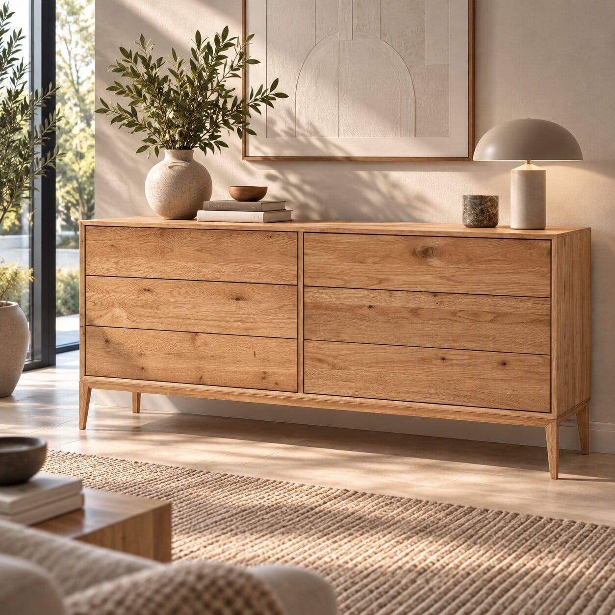 Eiche Sideboard mit sechs Schubladen - Lamia