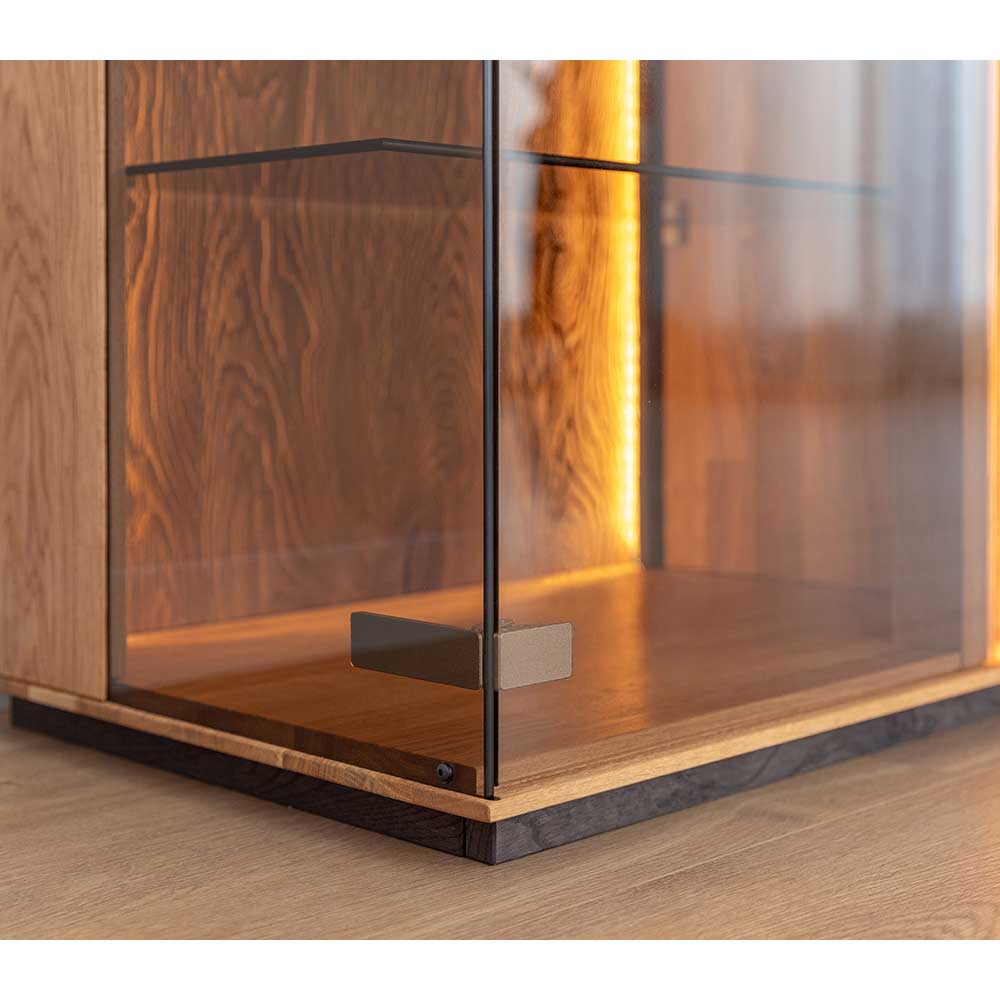 TV Board mit Glas Bereich und LED Licht - Cocondar