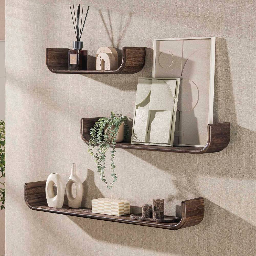 U-Design Wandboard Trio in Dunkelbraun - Bahma (dreiteilig)