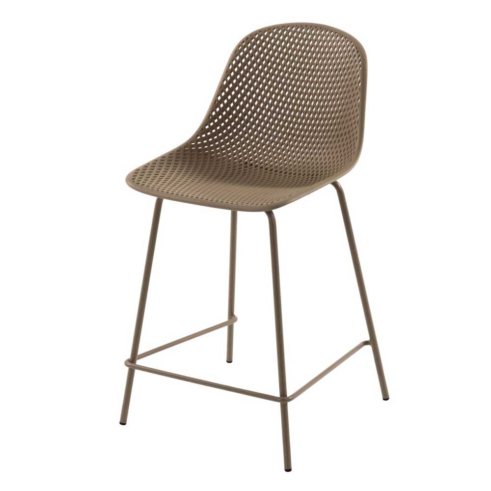 Tresenstuhl mit Schalensitz in Beige - Vabienna (4er Set)