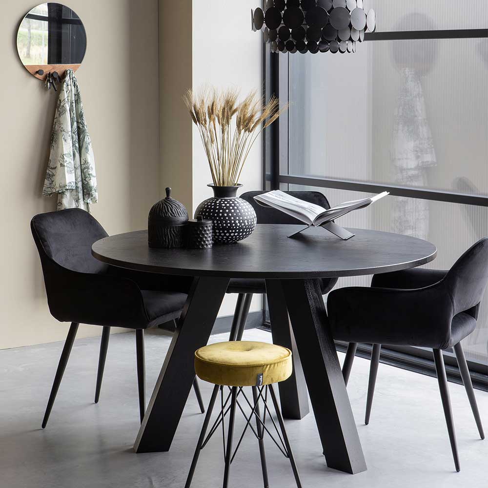 Edler Samt Designstuhl in Schwarz - Elvator (2er Set)