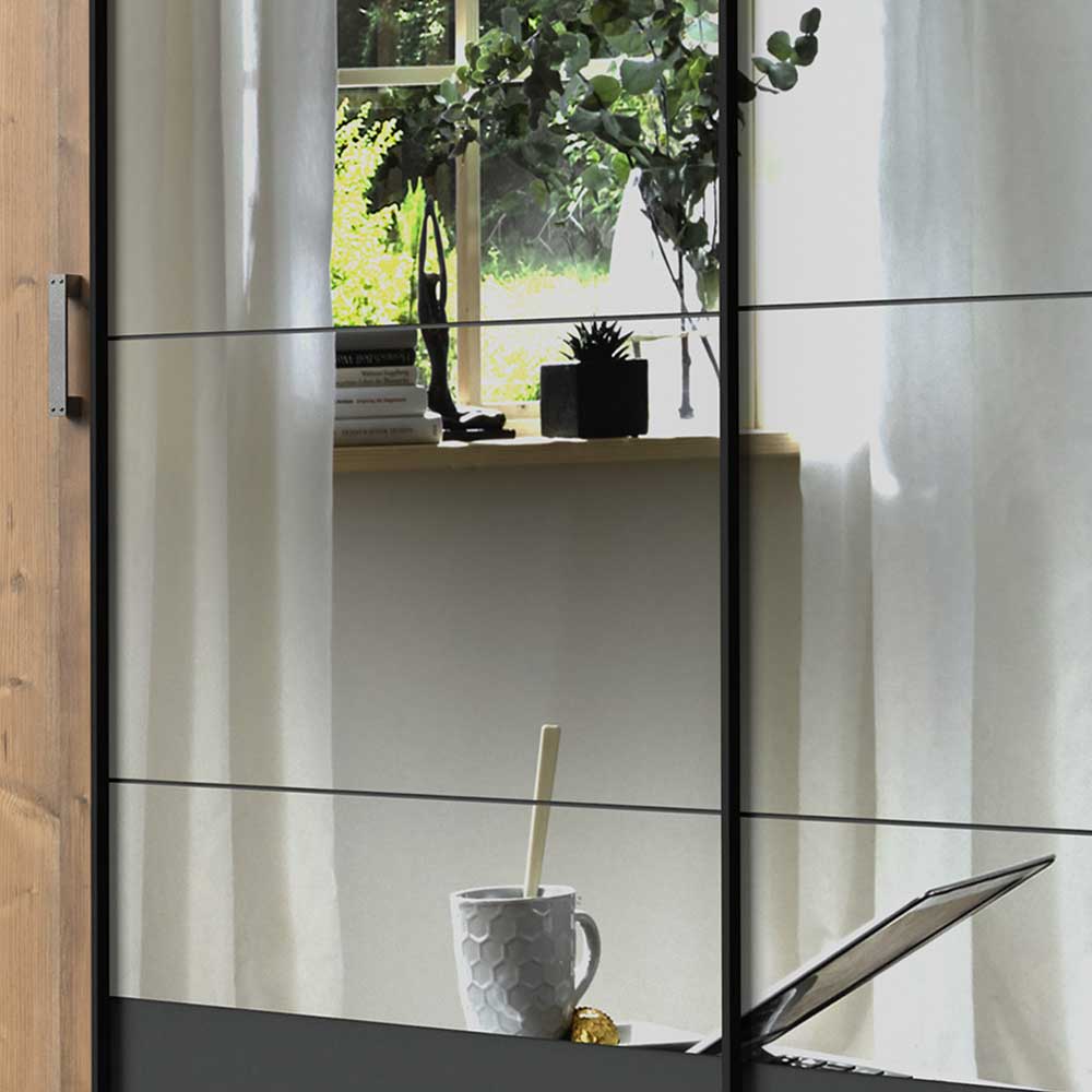 Kleiderschrank in Tanne Dekor & Grau - Ardila