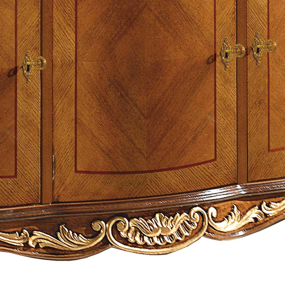 100 cm hohes Sideboard in Nussbaum & Gold - Aciara