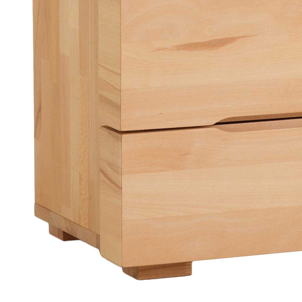 Holzbett und Nachtschränke Josch in Kernbuche massiv geölt (dreiteilig)