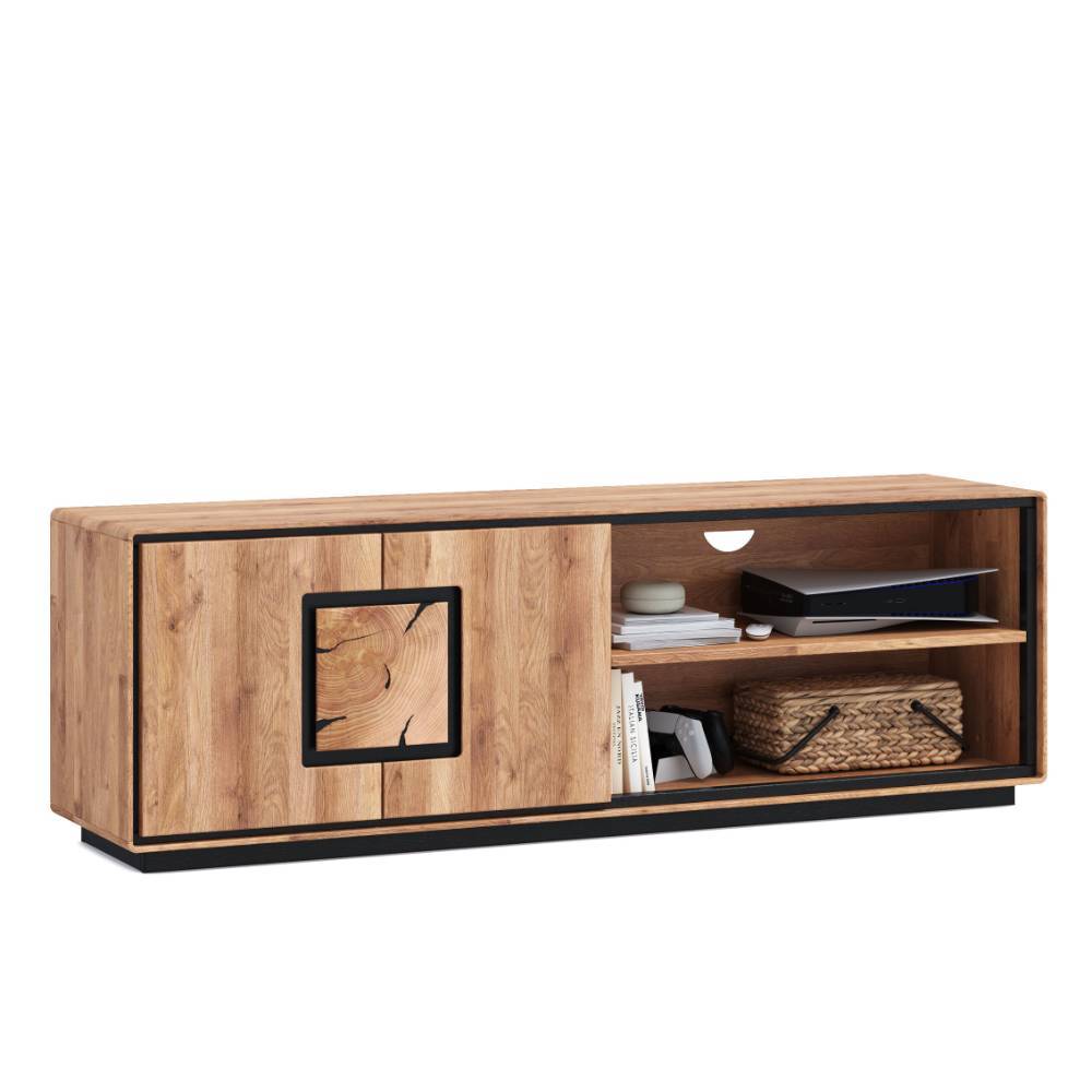 TV Unterschrank mit Hirnholz Applikation - Shipper