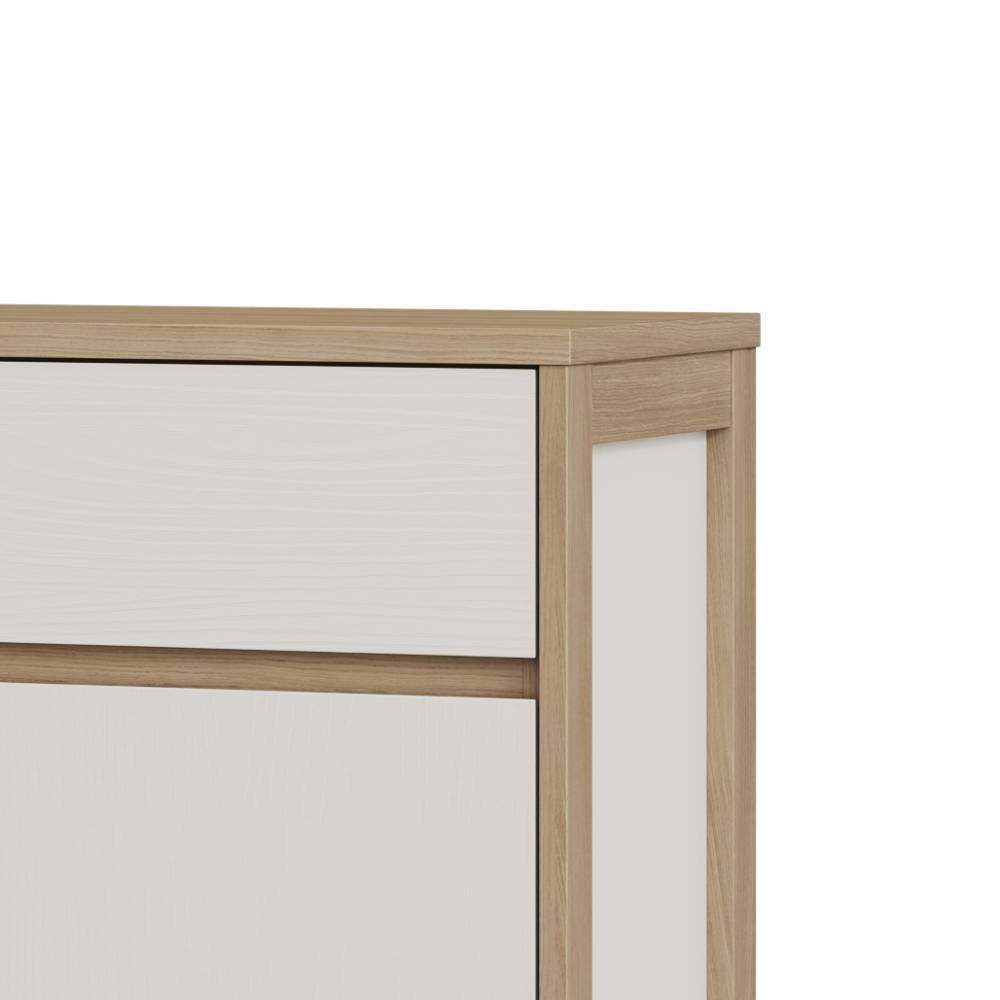 Skandi Sideboard in Weiß und Eiche Dekor - Ovidio