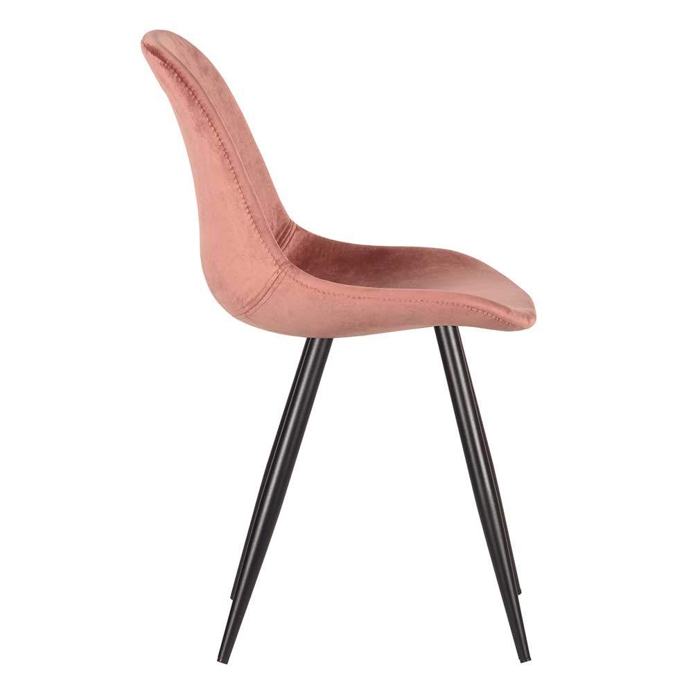 Skandi Design Samtstuhl in Altrosa - Ufficio (2er Set)